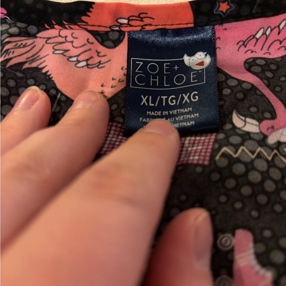 Flamingo Print Black Top - Picture 2 of 2